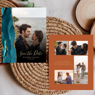 Papier Budget 5-Photo Sarcelle Or Agate Rouille Enregistr