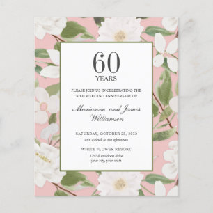 Papier Budget 60e anniversaire de la photo Fleurs blanche