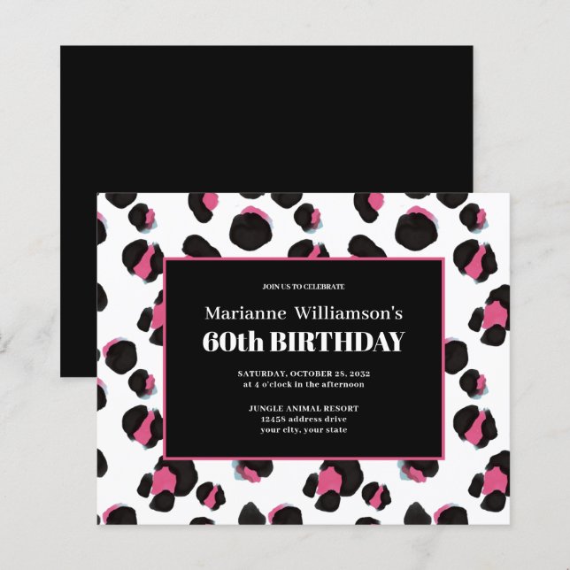 Papier Budget 60e anniversaire Feminine PINK EMPREINTE DE (Devant / Derrière)