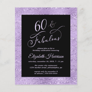 Papier Budget 60e anniversaire fête élégante violet