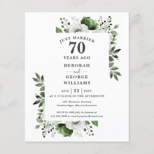 Papier Budget 70e anniversaire du Mariage Invitation flor