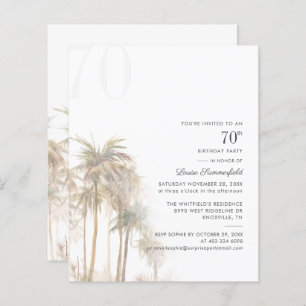 Papier Budget 70e anniversaire Palm Tree Invitation