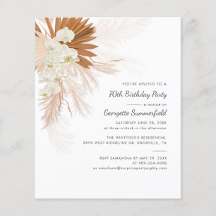 Papier Budget 70e anniversaire Pampas Invitation en herbe
