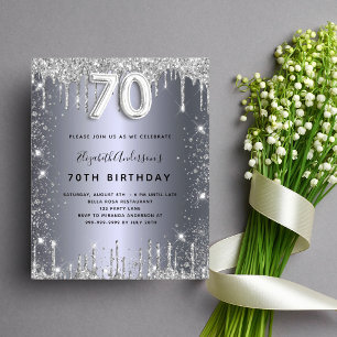 Papier Budget 70e anniversaire parties scintillant argent