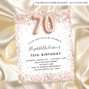 Papier Budget 70e anniversaire rose or blanc invitation