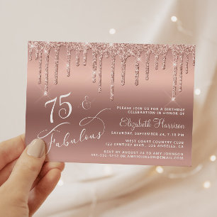 Papier Budget 75e anniversaire Rose Parties scintillant d