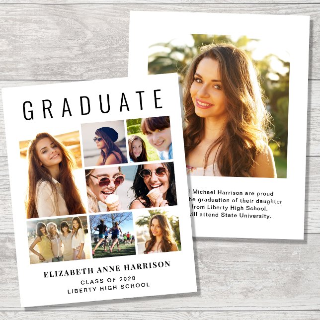 Papier Budget 8 Faire-part d'obtention d'un diplôme photo (Créateur téléchargé)