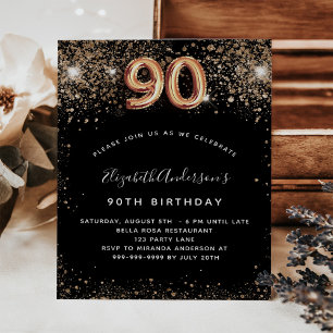 Papier Budget 90e anniversaire parties scintillant en or