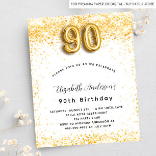Papier Budget 90e anniversaire parties scintillant en or