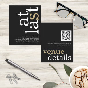 Papier BUDGET À Dernier QR Code Blanc Gold Black Fiançail