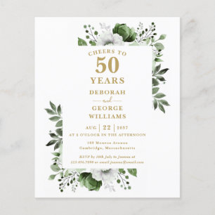 Papier Budget Accueille À 50 Ans Invitation