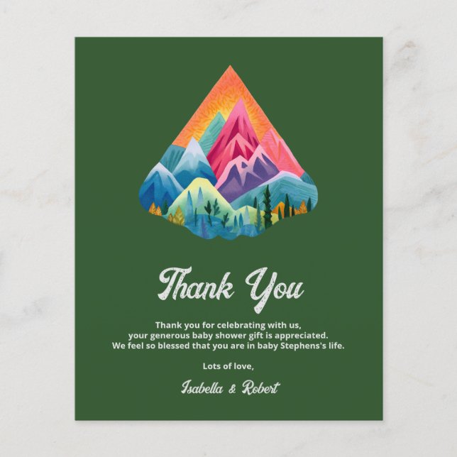 Papier Budget Adventure Attend le Merci Baby shower (Devant)