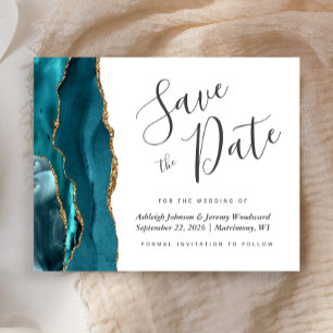 Papier Budget Agate Bleu Canard Or Mariage Enregistrer la