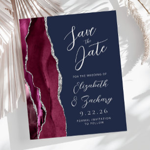 Papier Budget Agate Burgundy Silver Navy Enregistrer la d
