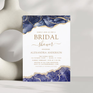 Papier Budget Agate Marine Blue Gold Fête des mariées