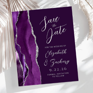 Papier Budget Agate Purple Silver Plum Enregistrer la dat