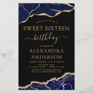 Papier Budget Agate Sweet 16 Marine Blue Gold