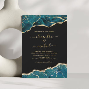 Papier Budget Agate Turquoise Turquoise Gold Mariage