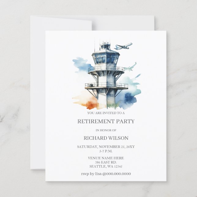 Papier Budget Air Traffic Controller Retirement Party  (Devant)