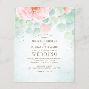 Papier Budget Airage Foliage Floral Faire-part de mariage
