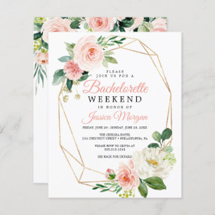 Papier Budget Airy Blush Bachelorette Week-end Invitation