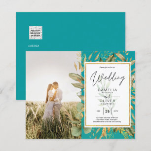 Papier Budget All-in1 PHOTO Verdure Mariage RSVP QR CODE