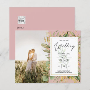 Papier Budget All-in1 PHOTO Verdure Mariage RSVP QR CODE