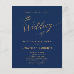 Papier Budget All in One Gold et marine Mariage Invitatio