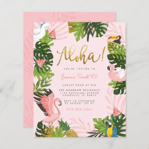 Papier Budget Aloha Hawaii Tropical Gold Birthday Party