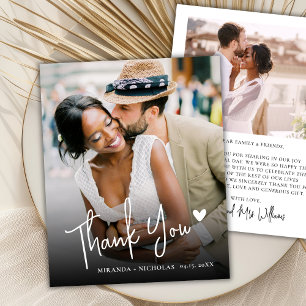 Papier Budget Amour Coeur Script 2 Photo Mariage Remercie