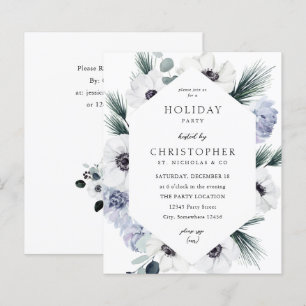 Papier Budget Anémone Fleur Blanche d'Hiver Fête de Fêtes