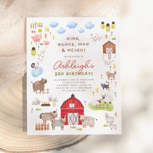 Papier Budget Animaux de ferme Barnyard fête d'anniversai