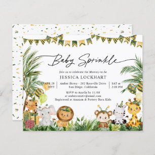 Papier Budget Animaux sauvages Baby Sprinkle Invitation