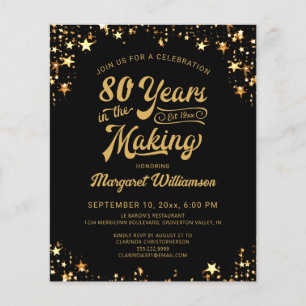 Papier Budget Anniversaire 80 ANS DANS L'Invitation