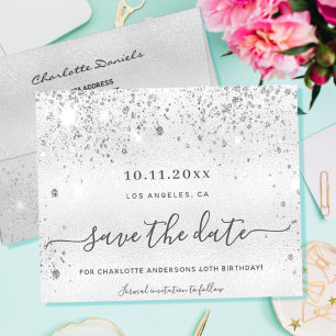 Papier Budget anniversaire argent parties scintillant mét