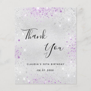 Papier Budget anniversaire argent violet parties scintill