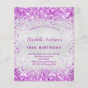 Papier Budget anniversaire argent violet rose rose