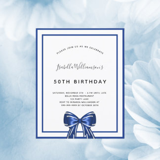 Papier Budget anniversaire marine bleu blanc arc invitati
