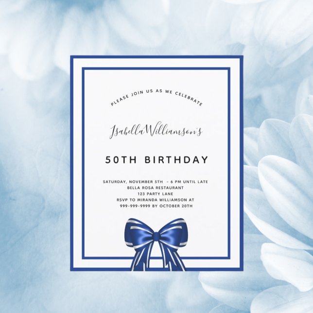 Papier Budget anniversaire marine bleu blanc arc invitati (Créateur téléchargé)
