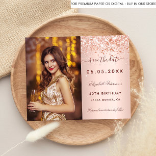 Papier Budget anniversaire rose photo broussaillée Enregi