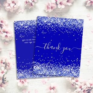 Papier Budget anniversaire royal bleu parties scintillant