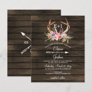 Papier Budget Antlers Pays Chic Mariage Invitations
