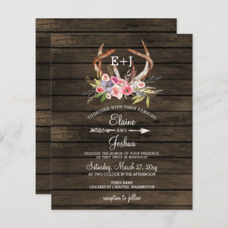Papier Budget Antlers Pays Chic Mariage Invitations