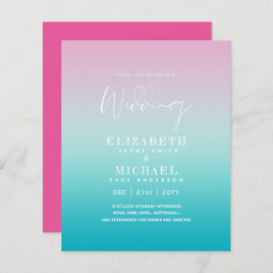 Papier BUDGET Aqua Mariage rose Inviter Ocean Beach