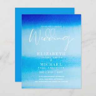 Papier BUDGET Aqua Ocean Wedding Inviter Plage Destinatio