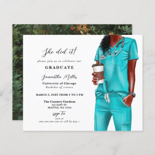Papier Budget Aqua Scrubs Infirmière Invitation de la pho