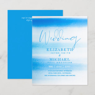 Papier BUDGET Aqua Watercolor Wedding Inviter Ocean Beach