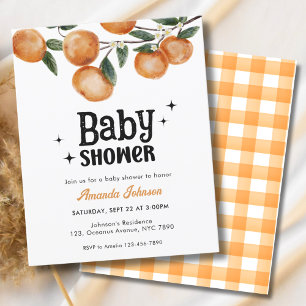 Papier Budget Aquarelle Citrus Orange Baby shower