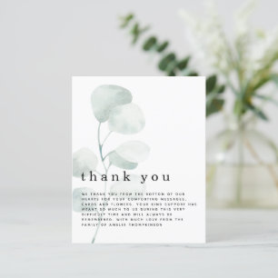 Papier Budget Aquarelle Eucalyptus Merci funéraire