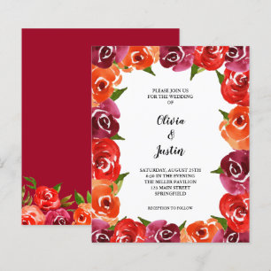 Papier Budget Aquarelle Fleurs Mariages Invitations